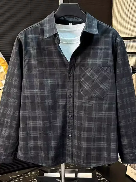Midnight Grid Luxe Shirt