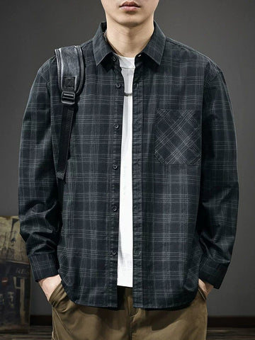 Midnight Grid Luxe Shirt