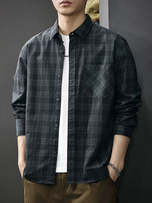 Midnight Grid Luxe Shirt